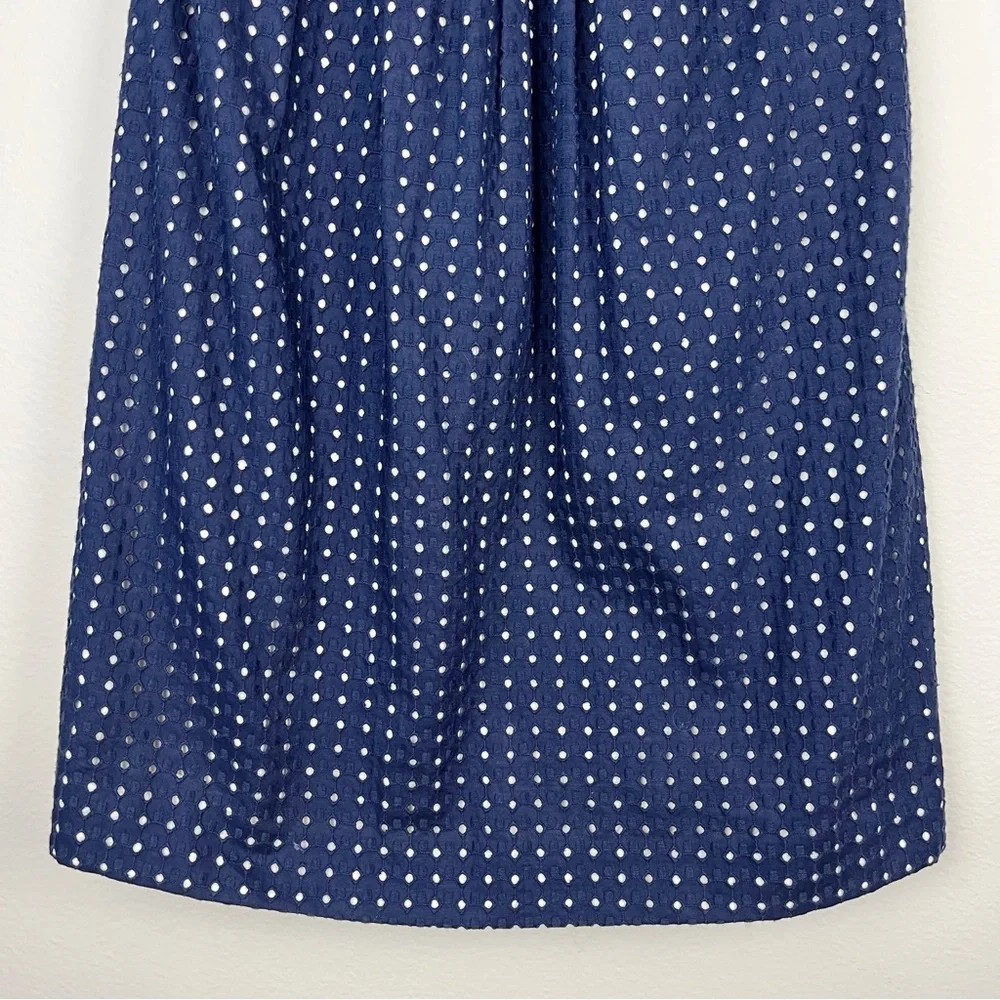 Lilly Pulitzer Navy Blue Polka Dot Bowen Lace Dress 100% Cotton Size 2 - Picture 3 of 13